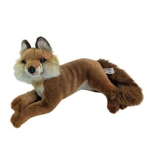 Hansa Red Fox Realistic Plush 12" Lying Down‎ Stuffed Animal Toy 2015